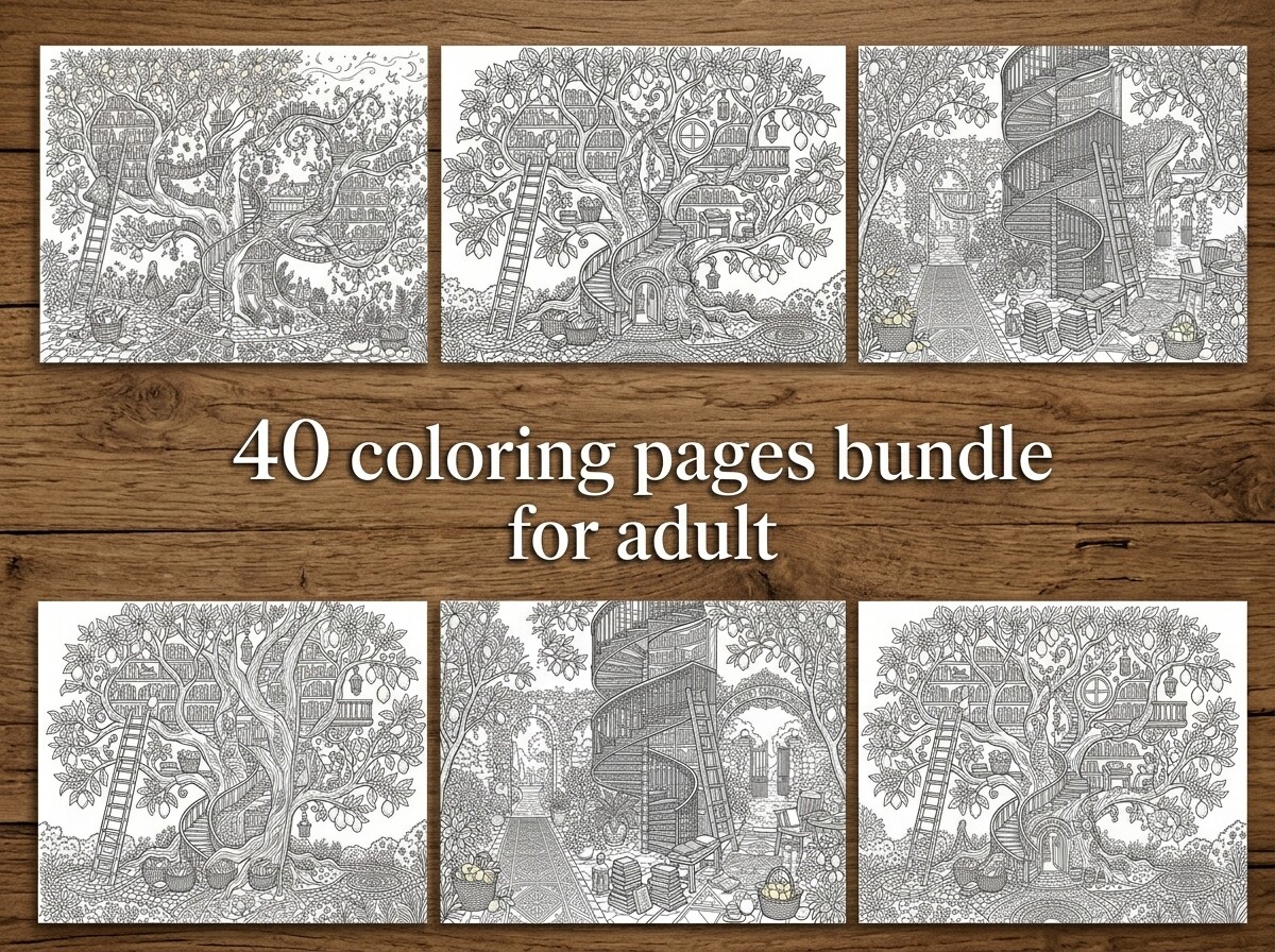 40 Magical Tree Library Coloring Pages