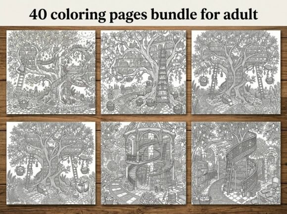 40 Magical Tree Library Coloring Pages