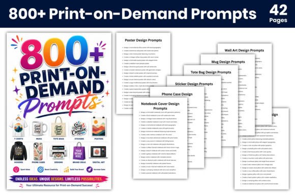 #🚀800+ Print-on-Demand Prompts