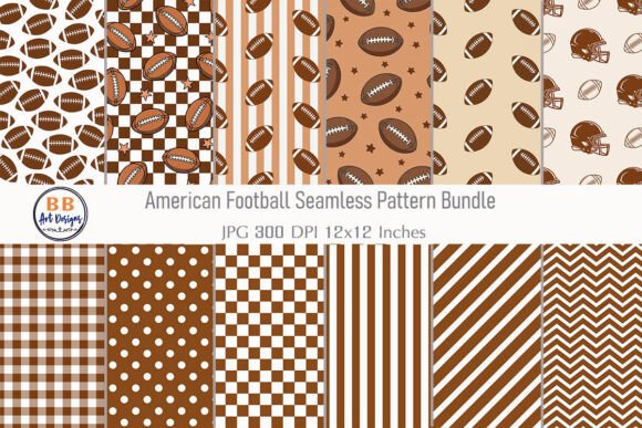 American Football Pattern Digital Paper