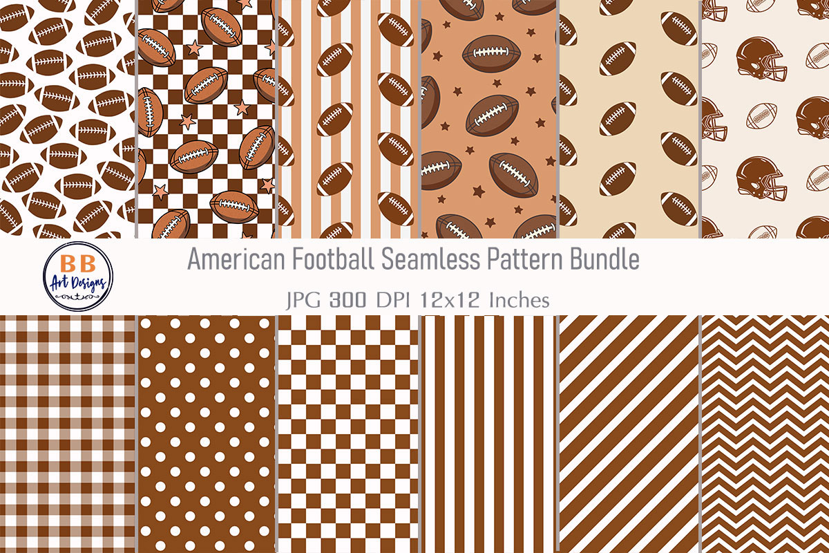 American Football Pattern Digital Paper