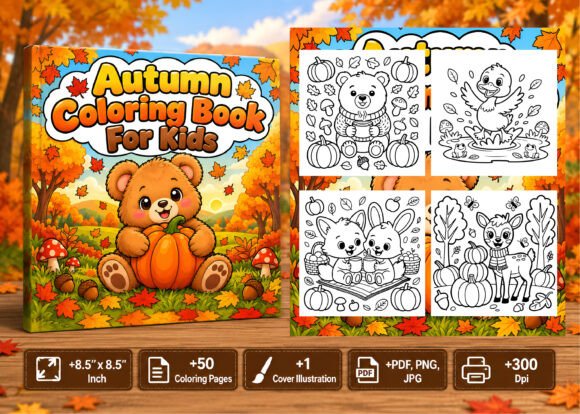 Autumn Coloring Book for Kids