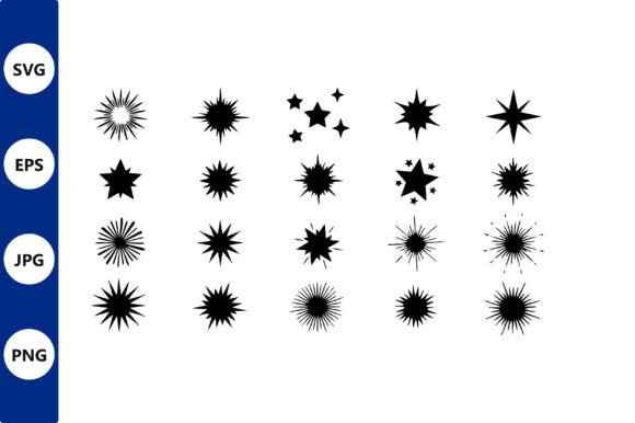 Black Starburst Shapes