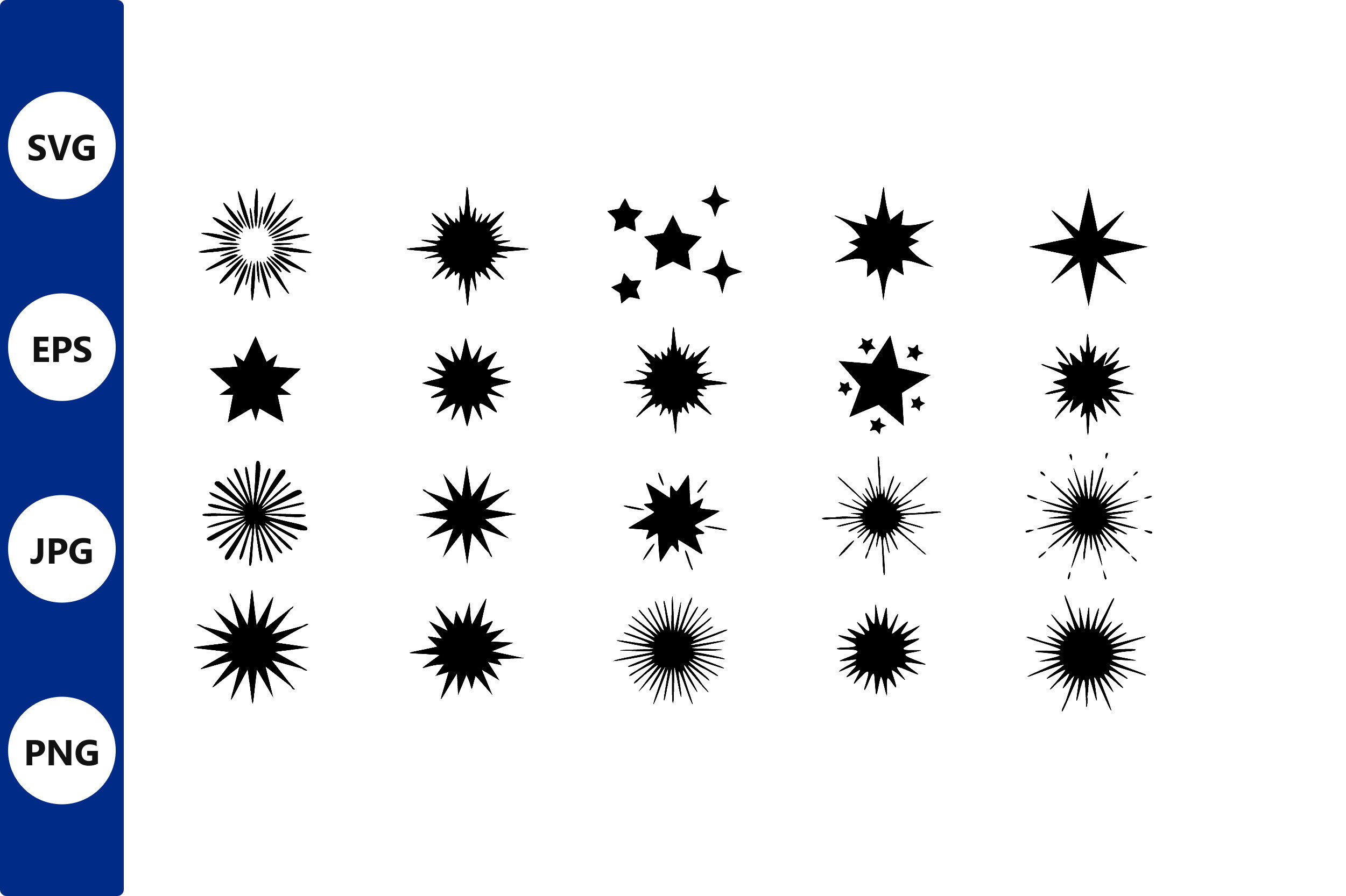 Black Starburst Shapes