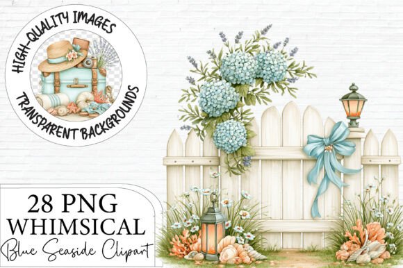 Blue Seaside Summer Clipart PNG
