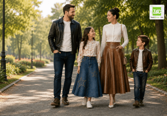 Women and kids circular skirt pattern