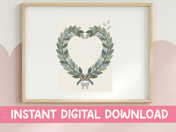 Coffee Bean Heart Wreath Wall Art