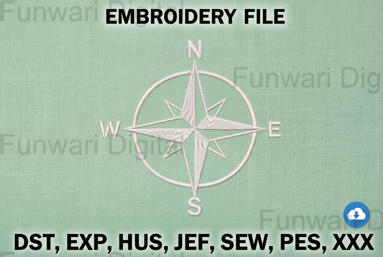 Compass Machine Embroidery Design