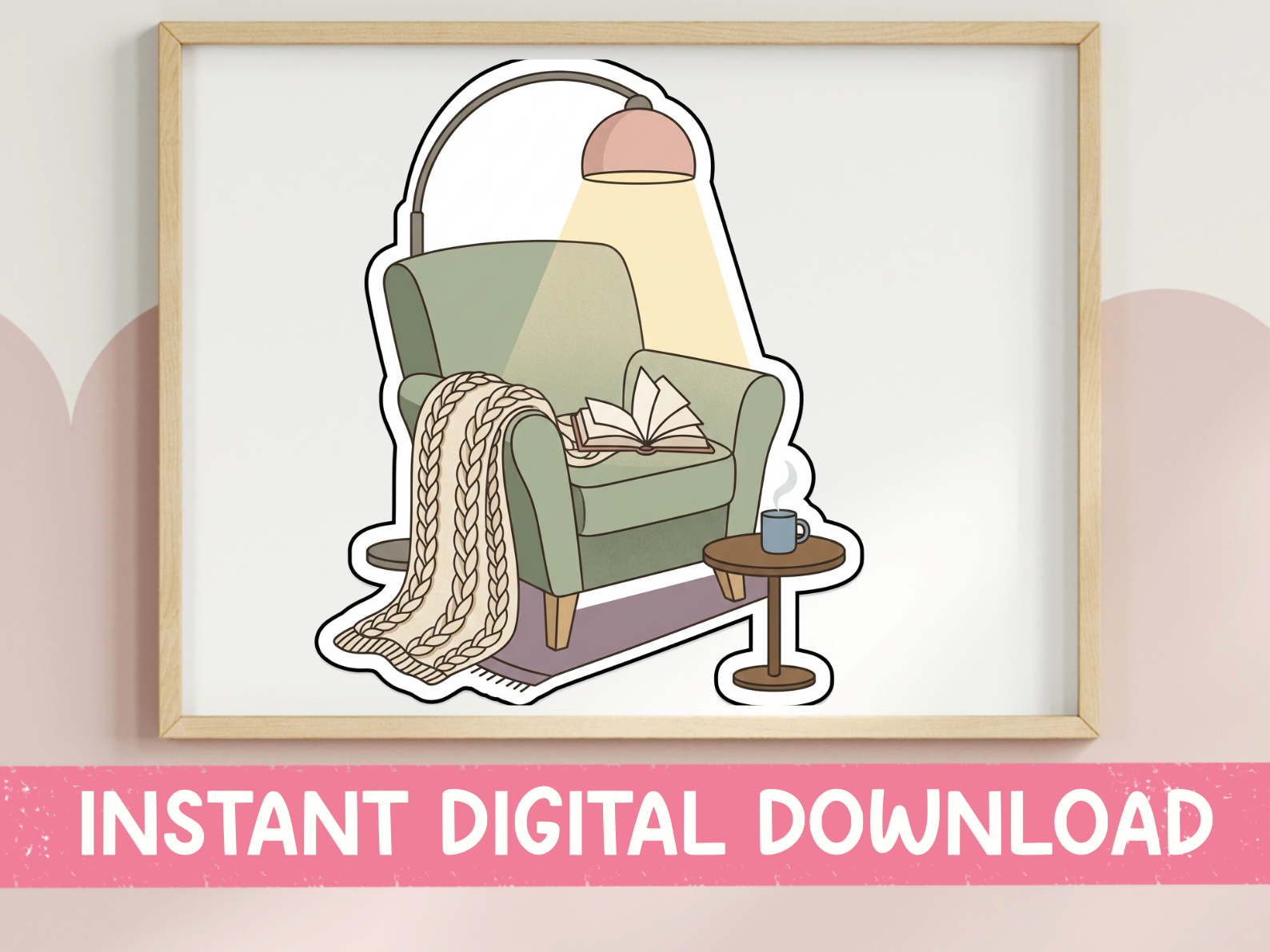 Cozy Reading Chair Illustration
