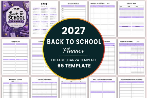 Editable 2027 Back to School Planner