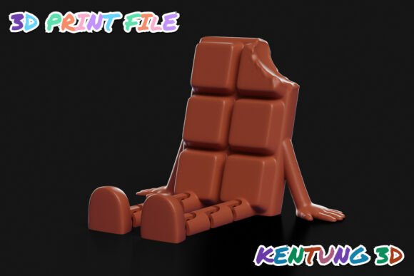 Flexi Chocolate Bar STL - 3D Printable Shelf Sitter Model - Image 1