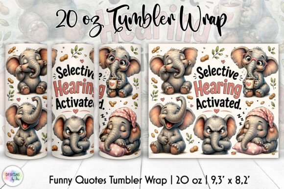 Funny Elephant Tumbler Wrap