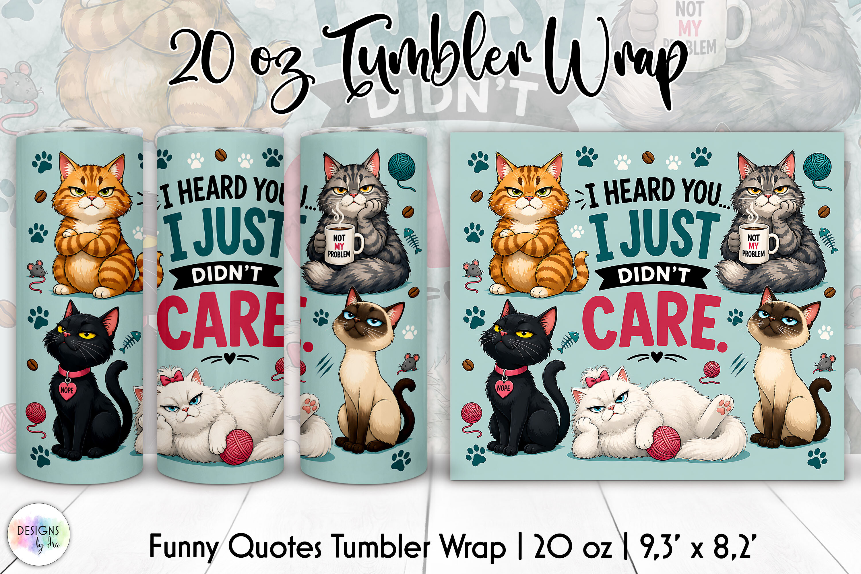 Funny Sarcastic Cat Tumbler Wrap