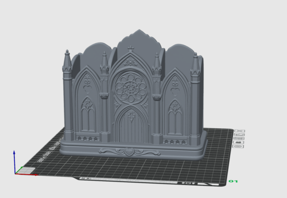 Gothic Cathedral Makeup Brush Holder STL | Ornate Vanity Organizer - Image 2