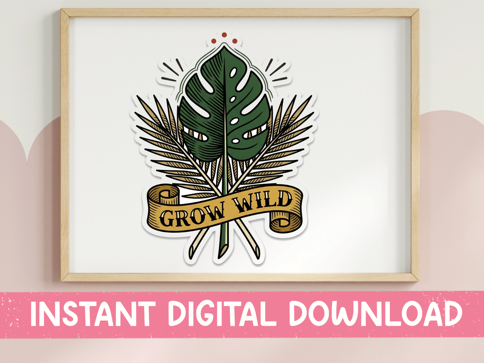 Grow Wild Vintage Botanical Sticker