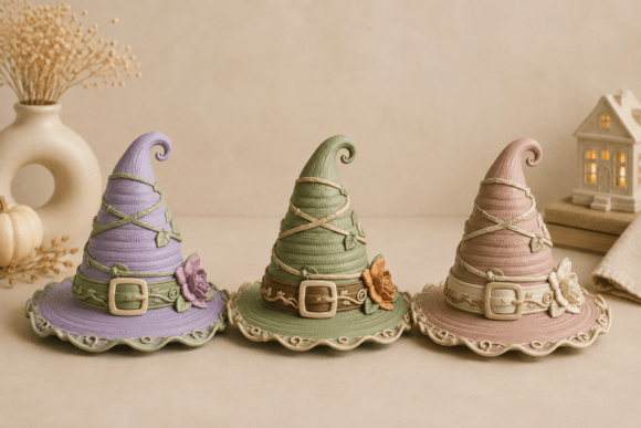 Knitted Witch Hat STL | Cozy Crochet Style 3D Print Decor - Image 3