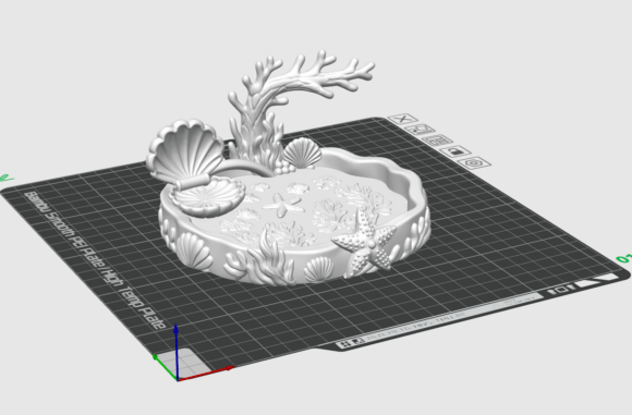 Mermaid Jewelry Dish STL | Ocean Trinket Tray for 3D Printing - Image 4