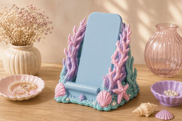 Mermaid Phone Holder STL | Under Sea 3D Print Model - Image 1