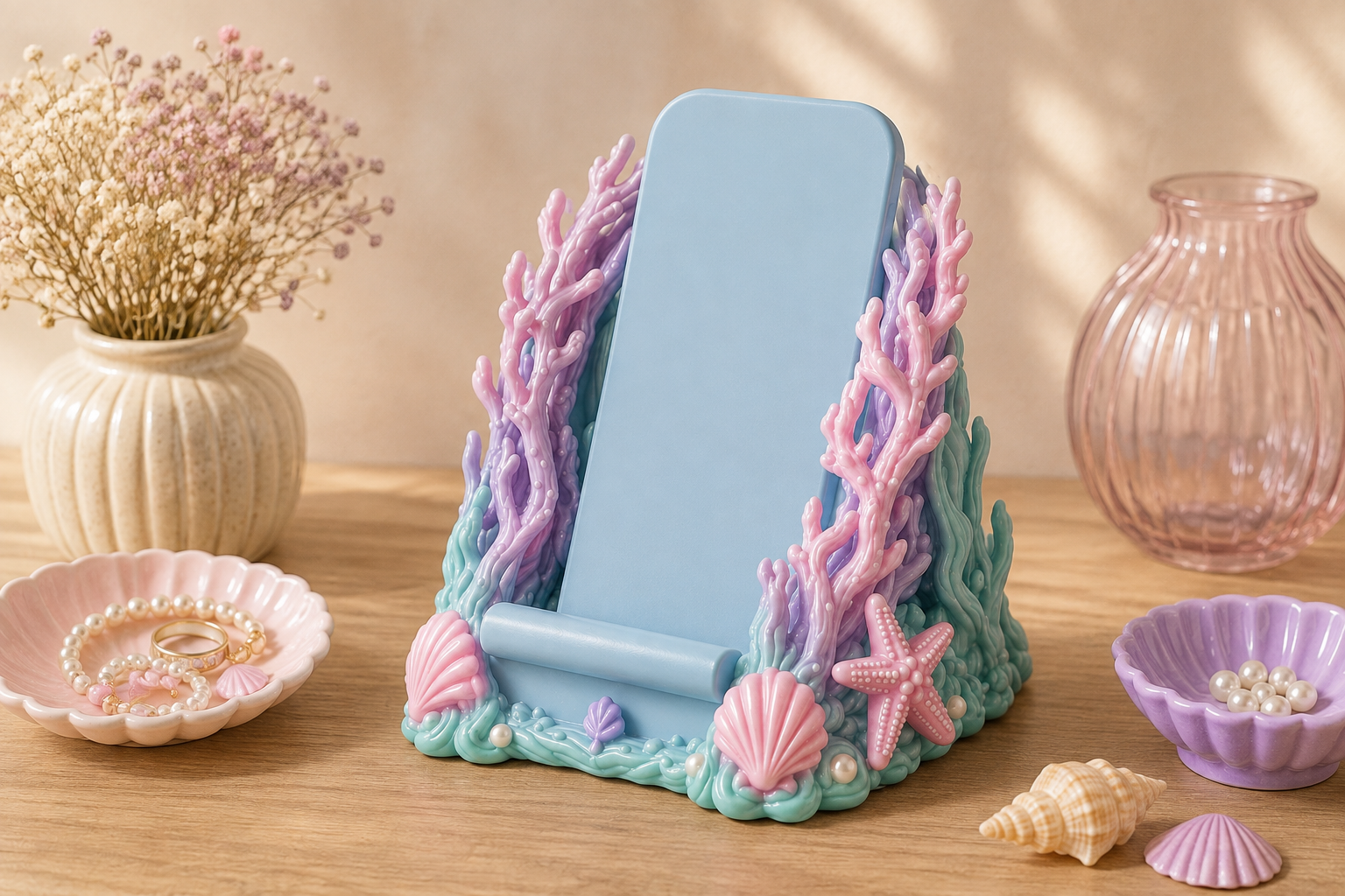 Mermaid Phone Holder STL | Under Sea 3D Print Model - Image 4