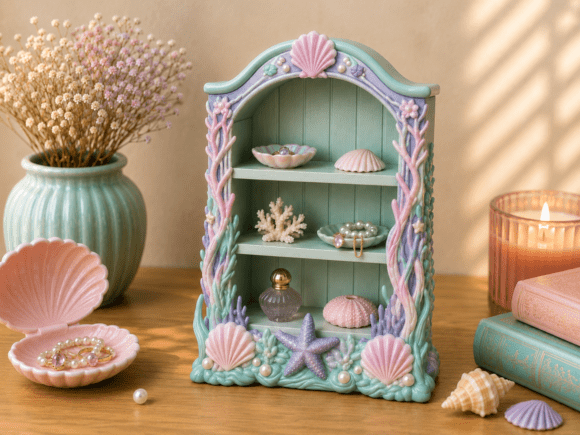 Mermaid Shelf STL | Under Sea Display Organizer for 3D Printing - Image 1