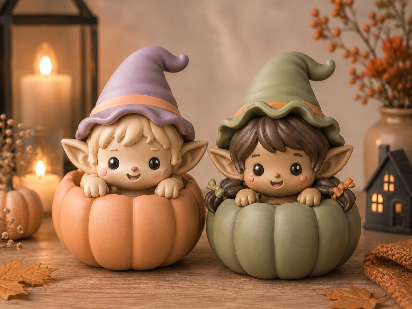 Mini Pumpkin Elfs STL Set | Cute Autumn 3D Print Models - Image 4