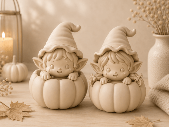 Mini Pumpkin Elfs STL Set | Cute Autumn 3D Print Models - Image 3