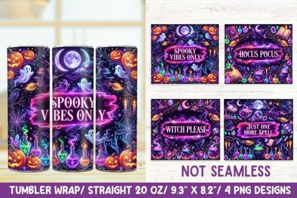 Neon Halloween 20 OZ Skinny Tumbler Wrap