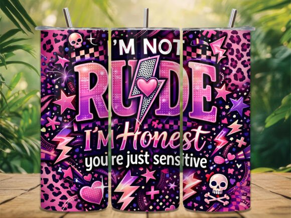 Sassy Pink Honest Quote Skull Tumbler