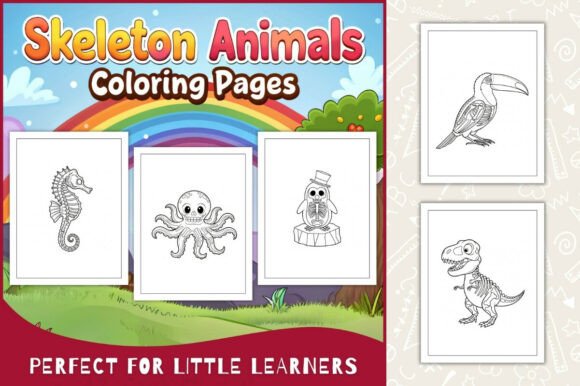 Skeleton Animals Coloring Pages for Kids
