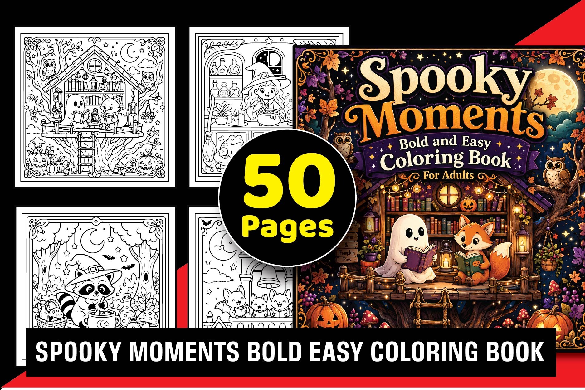Spooky Moments Coloring Book for Adults