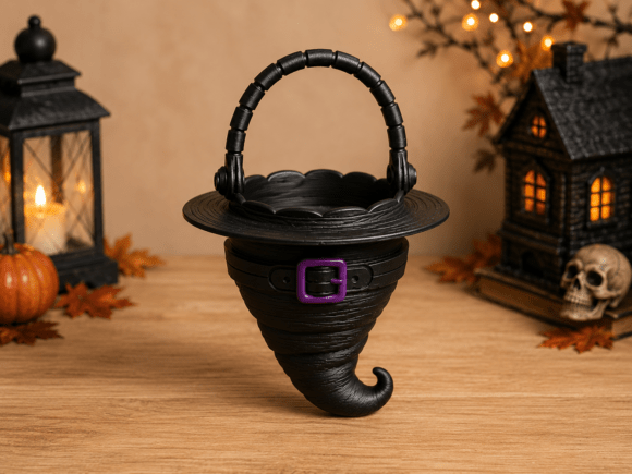 Witch Hat Candy Basket STL | Halloween 3D Print Model - Image 2