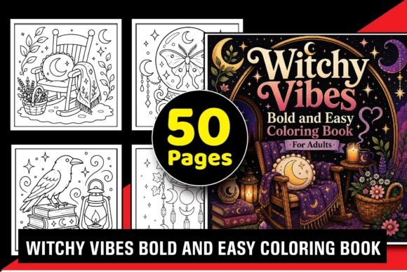 Witchy Vibes Coloring Book for Adults
