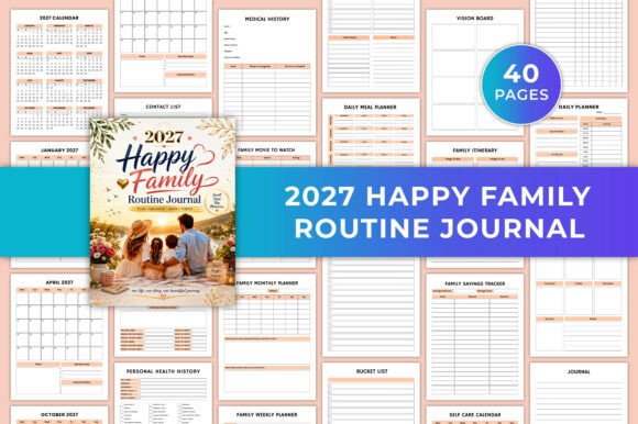 2027 Happy Family Routine Journal KDP