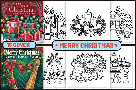 70 Merry Christmas Color Pages for Adult