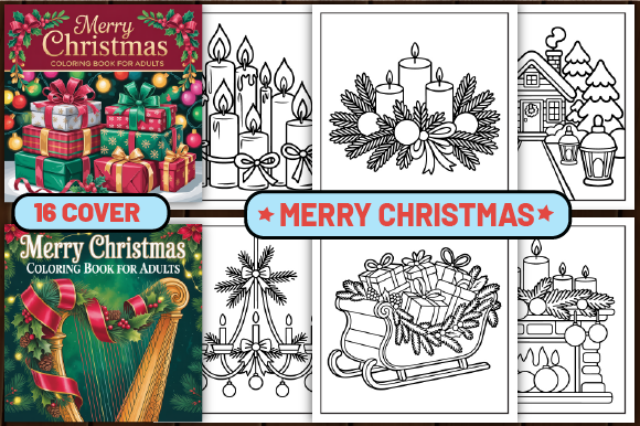 70 Merry Christmas Color Pages for Adult