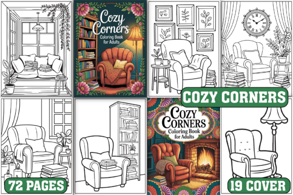 72 Cozy Corners Coloring Pages for Adult