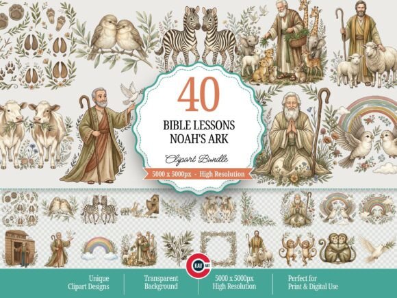 Bible Lessons Noah's Ark Vintage Clipart