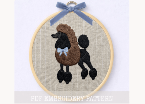 Black Poodle Embroidery Pattern