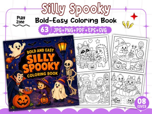 Bold and Easy Silly Spooky Coloring Book