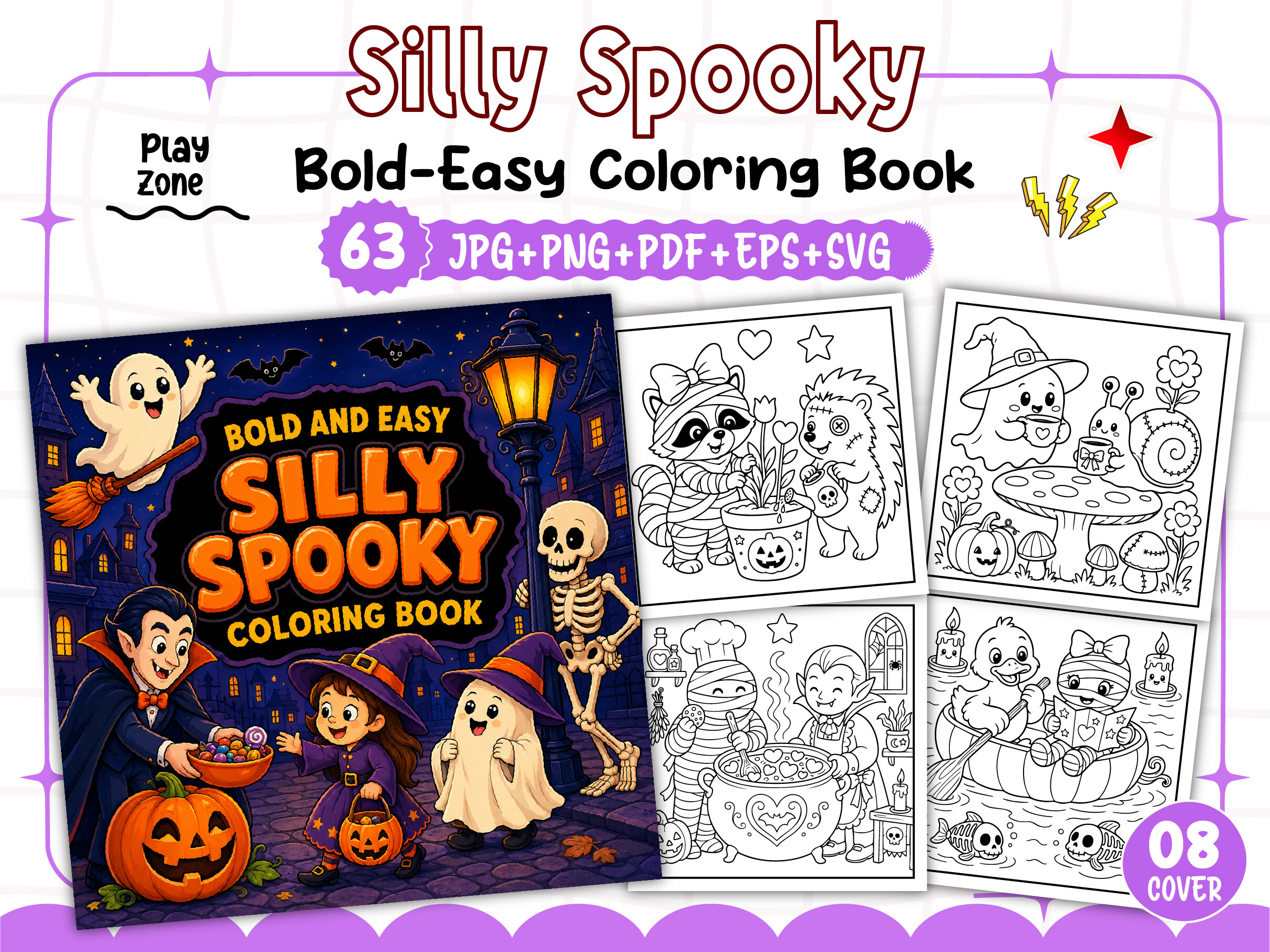 Bold and Easy Silly Spooky Coloring Book