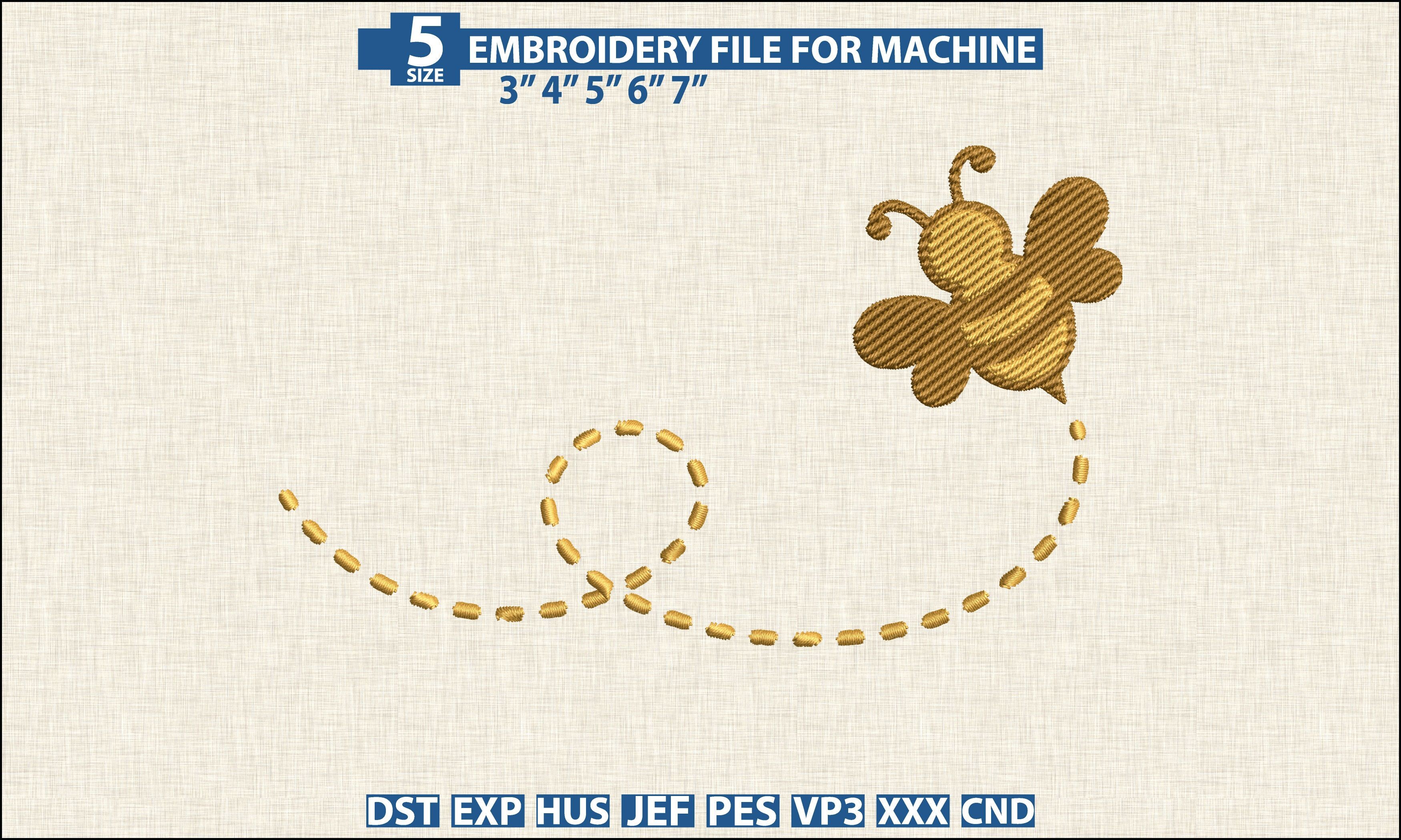 Bumble Bee Embroidery DST PES File