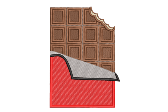 Chocolate Bar with Bite and Wrapper