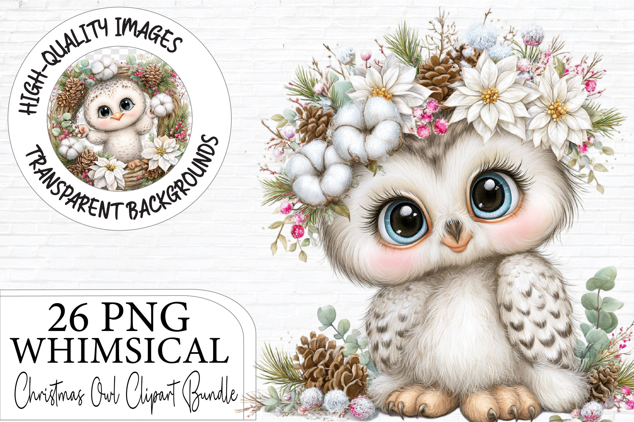 Christmas Owl Clipart Bundle