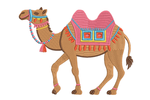 Colorful Decorated Camel Caravan Style