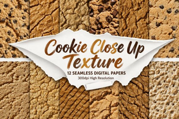 Cookie Close-Up Texture Seamless Pattern