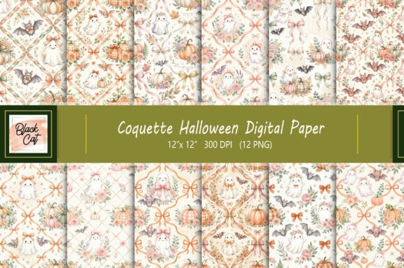 Coquette Halloween Digital Paper