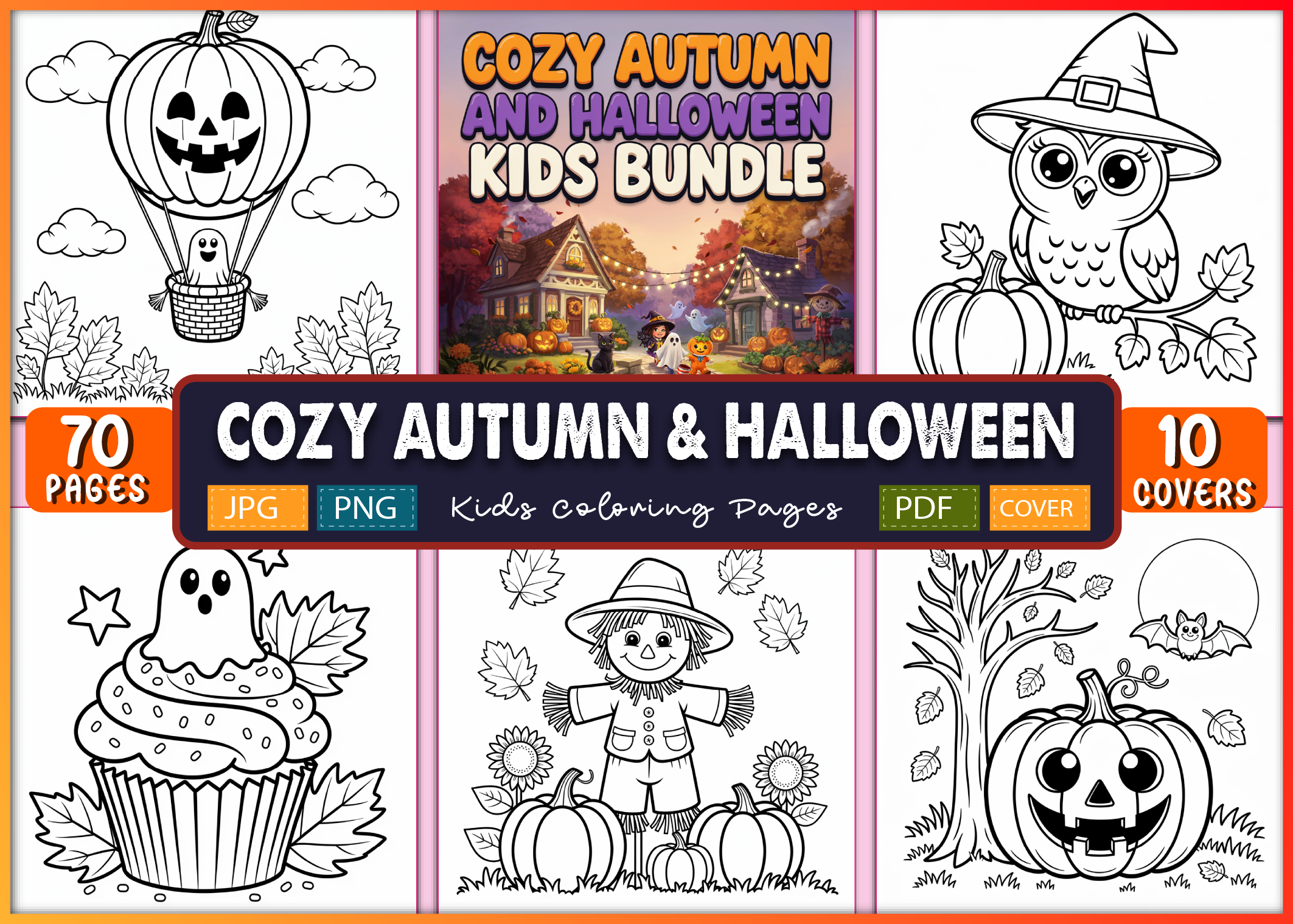 Cozy Autumn & Halloween Kids Coloring