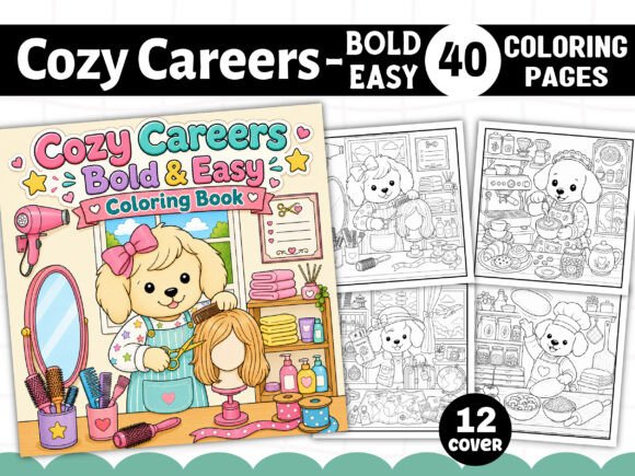 Cozy Careers Bold and Easy Coloring Book