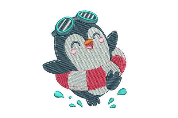 Cute Swimming Penguin