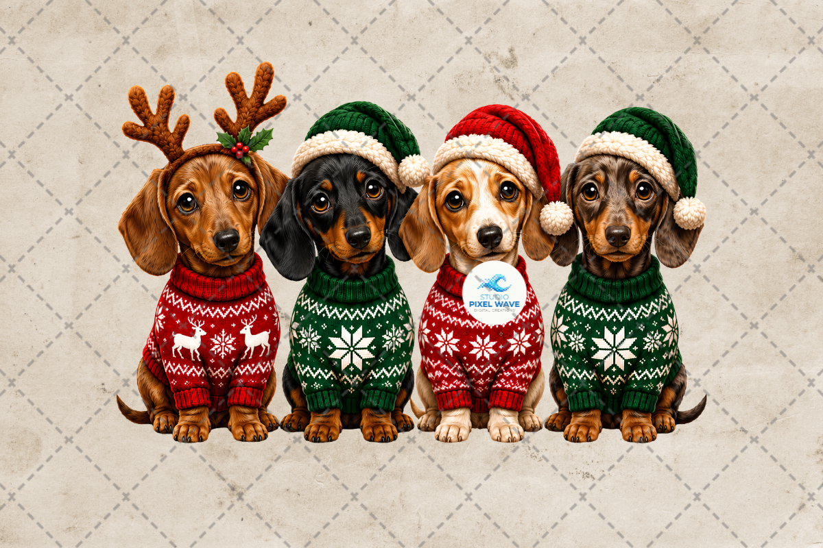 Dachshund Dogs Christmas Png